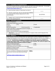 Escrow Compliance Certificate and Affidavit (Non-participating Manufacturer) - Oregon, Page 2