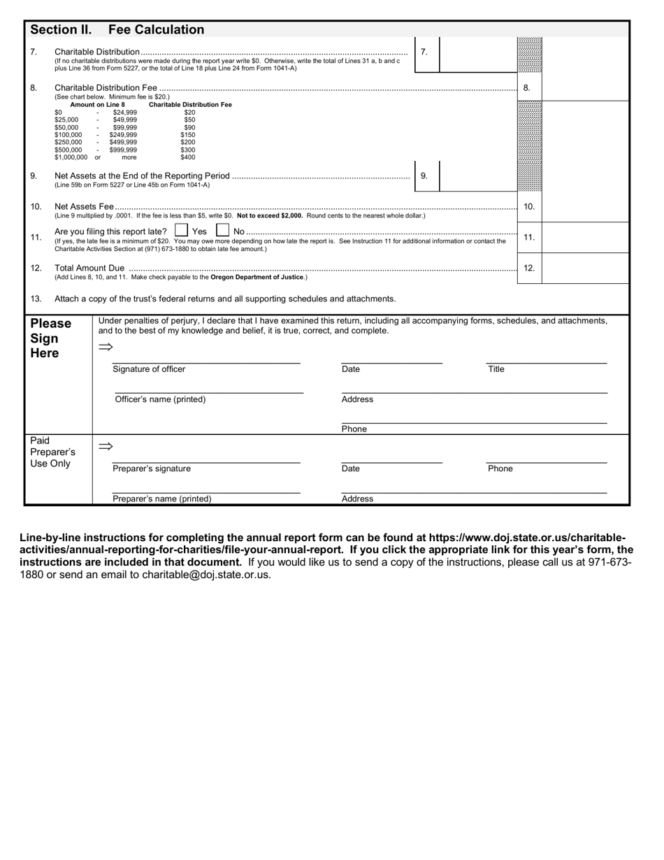 Form CT-12S Charitable Activities Form for Split-Interest Trusts - Oregon, Page 2