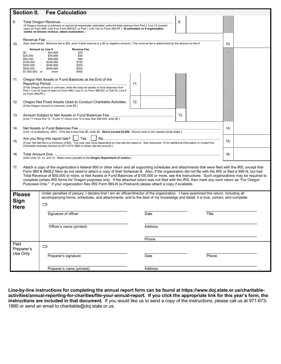 Form CT-12F Charitable Activities Form for Foreign Charities - Oregon, Page 2