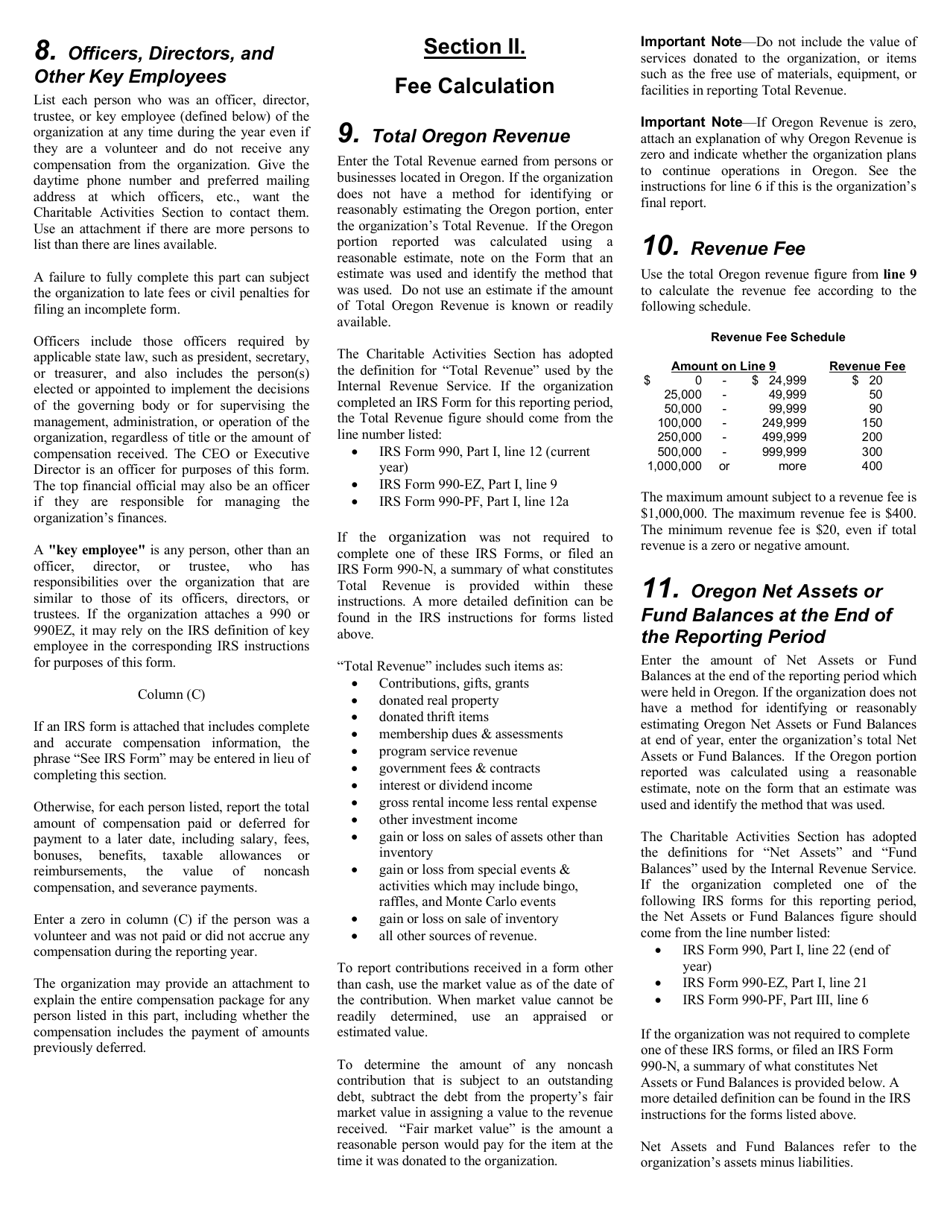 Form CT-12F Charitable Activities Form for Foreign Charities - Oregon, Page 5
