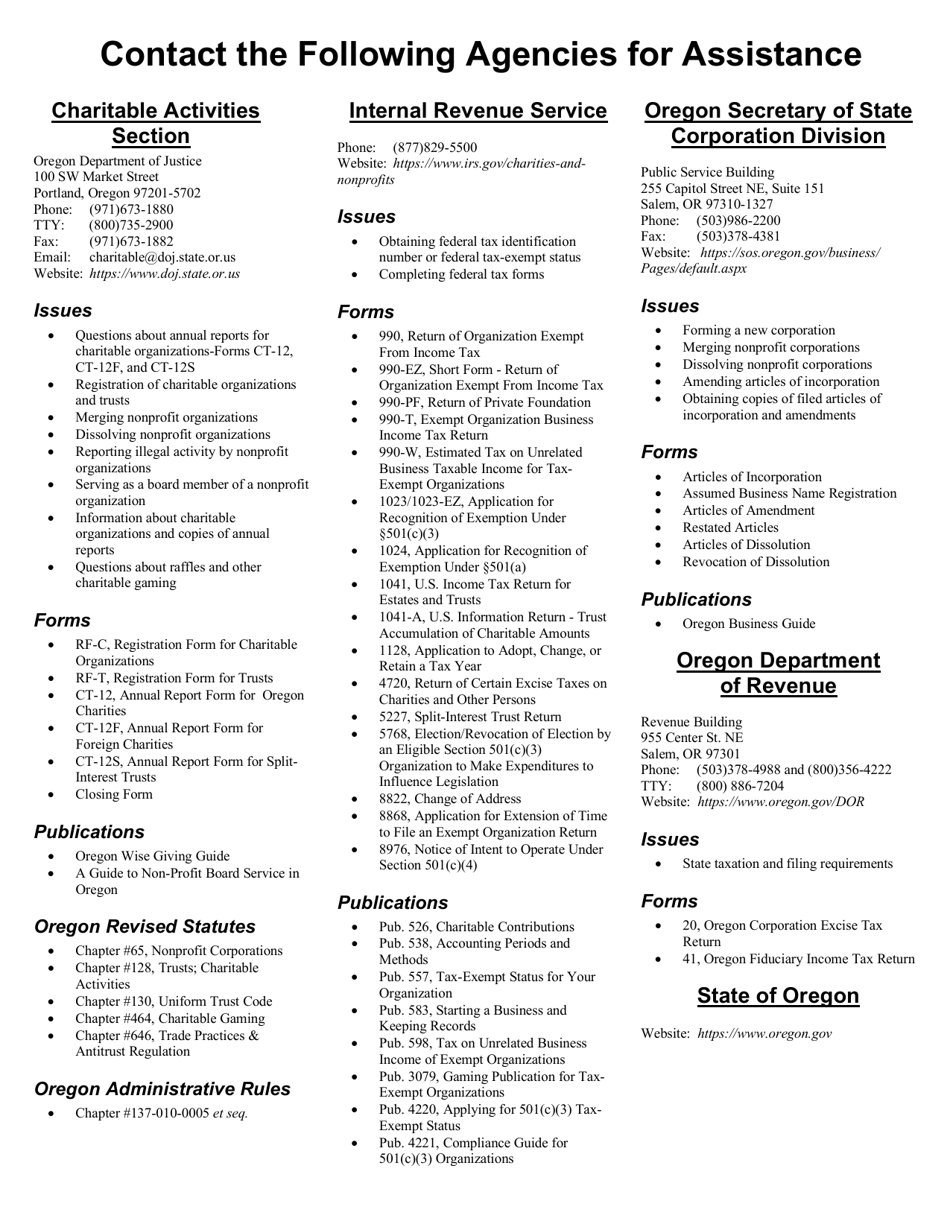 Form CT-12F Charitable Activities Form for Foreign Charities - Oregon, Page 8