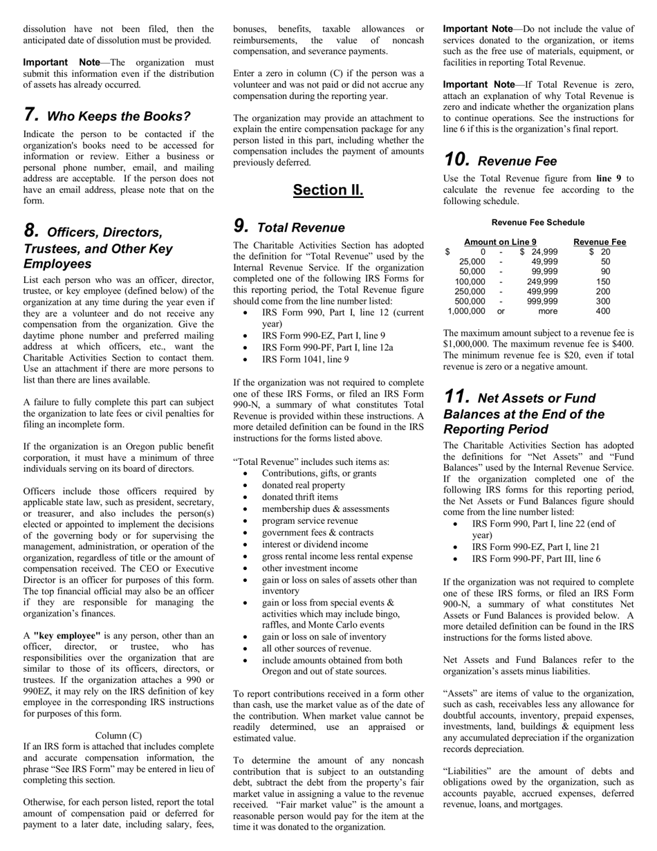 Form CT-12 Charitable Activities Form for Oregon Charities - Oregon, Page 5