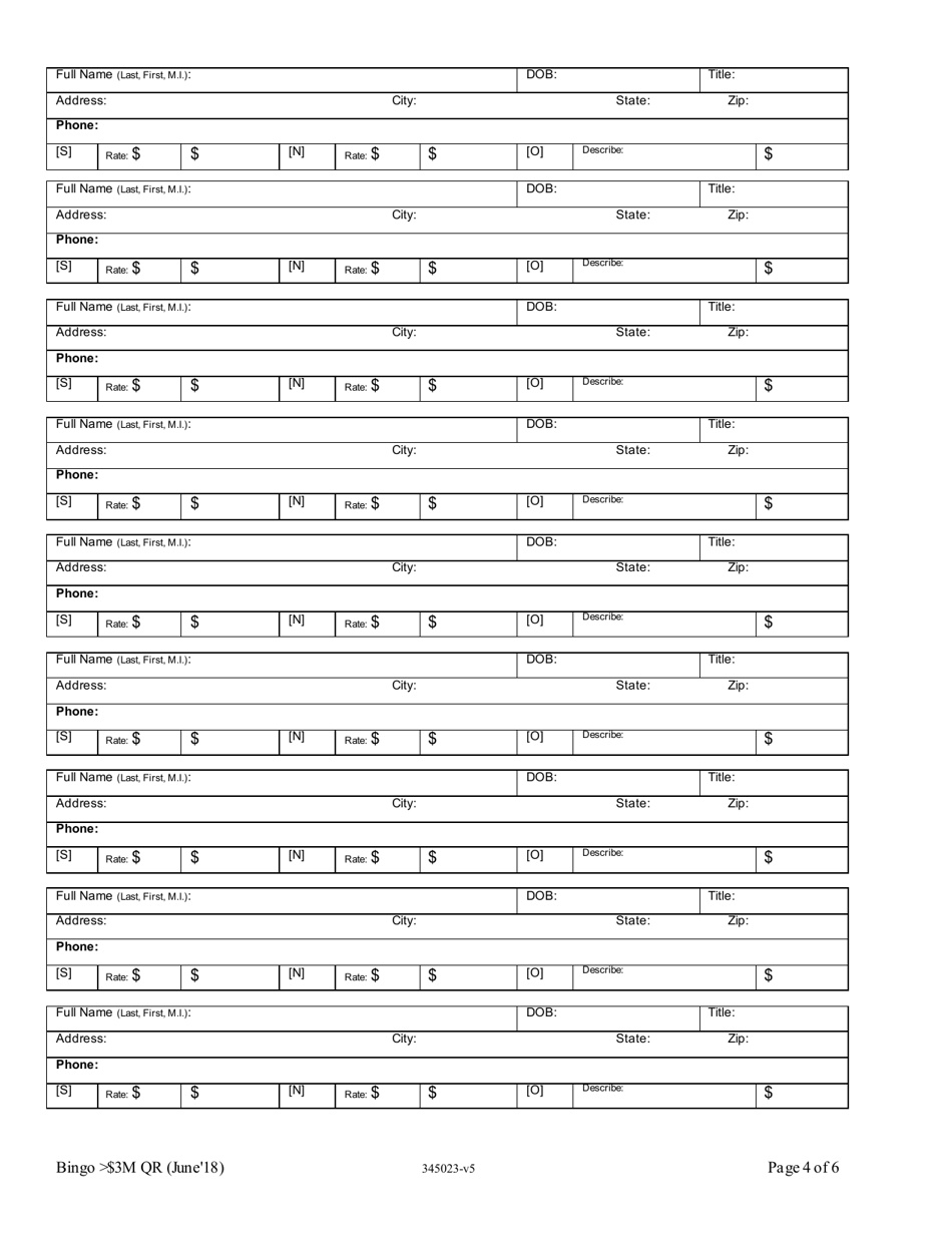 Bingo Class a Quarterly Report With Handle $3 Million or More - Oregon, Page 4