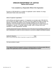 Application for a New Class a and B License to Operate Bingo Games - Oregon, Page 9