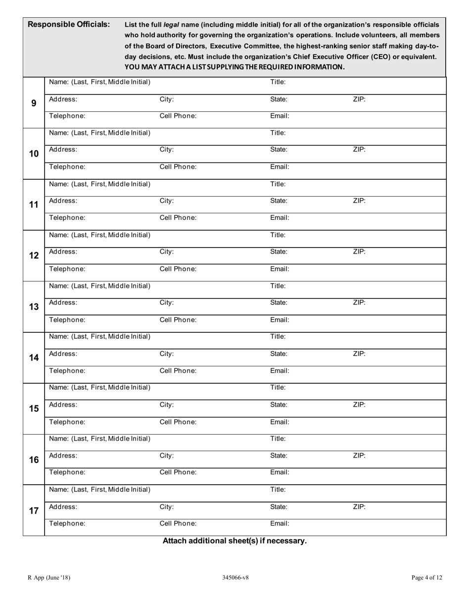 Application for a New or Renewal Class a and B License to Operate Raffle Games - Oregon, Page 4