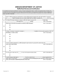 &quot;Application for a New or Renewal Class a and B License to Operate Raffle Games&quot; - Oregon, Page 7