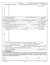&quot;Application for a New or Renewal Class a and B License to Operate Raffle Games&quot; - Oregon, Page 8