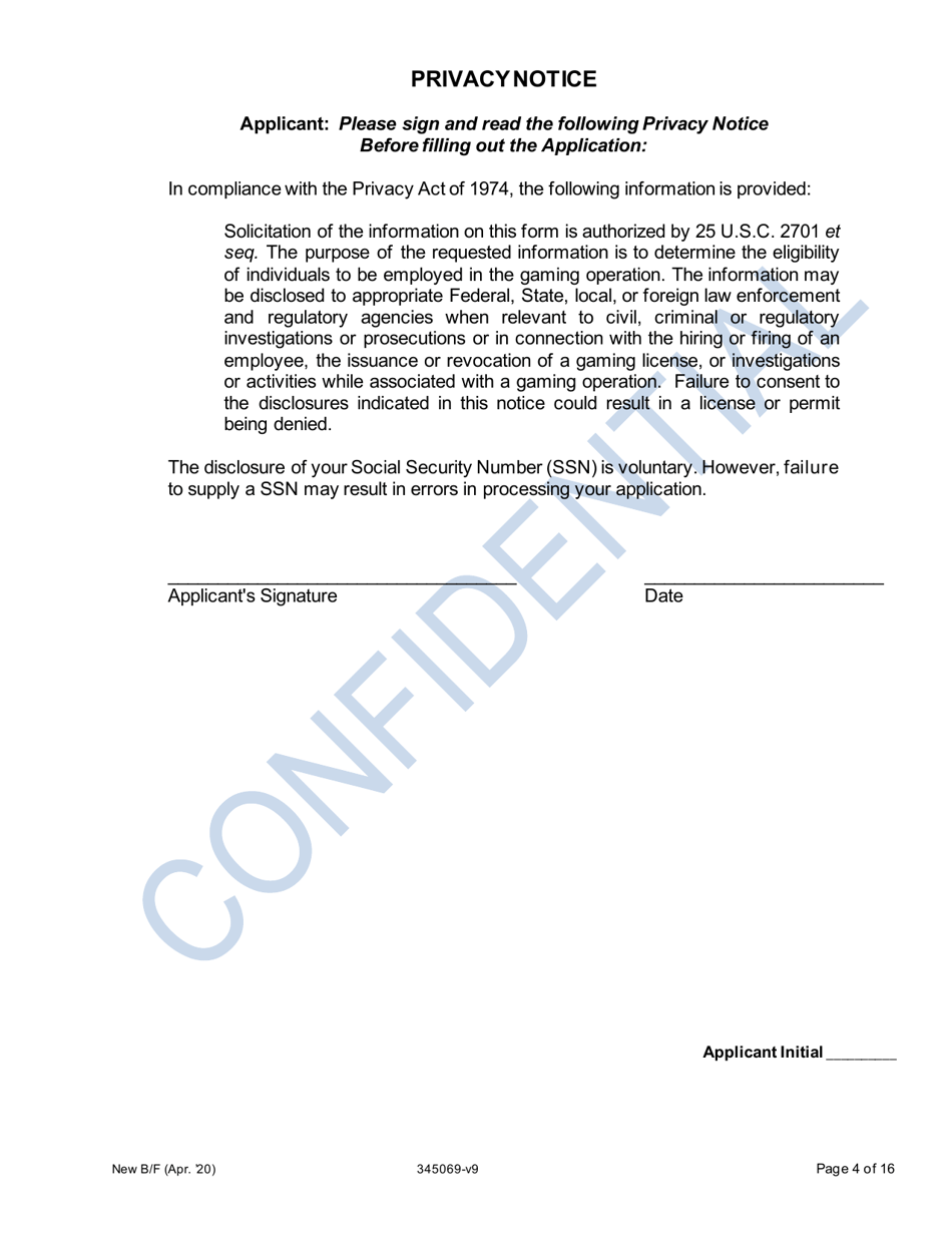 Application for New Bingo Manager - Oregon, Page 4