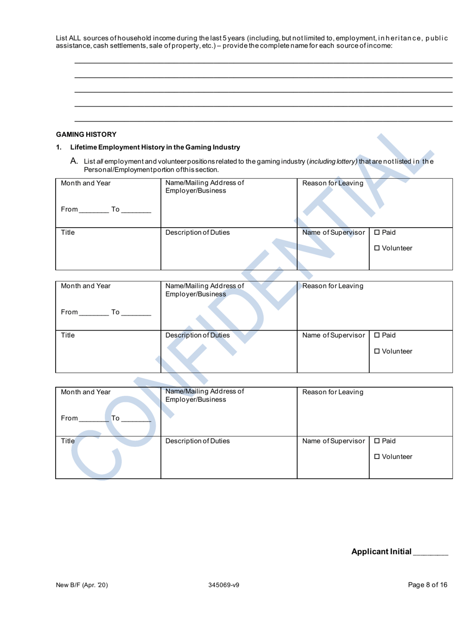 Application for New Bingo Manager - Oregon, Page 8