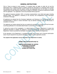 Application for New and Renewal License for Monte Carlo Contractor - Oregon, Page 2