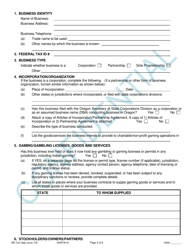 Application for New and Renewal License for Monte Carlo Contractor - Oregon, Page 3