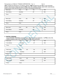 Application for New and Renewal License for Monte Carlo Contractor - Oregon, Page 4