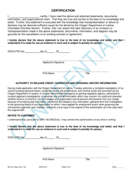 Application for New and Renewal License for Monte Carlo Contractor - Oregon, Page 6