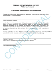 Application for New and Renewal License for Monte Carlo Contractor - Oregon, Page 7