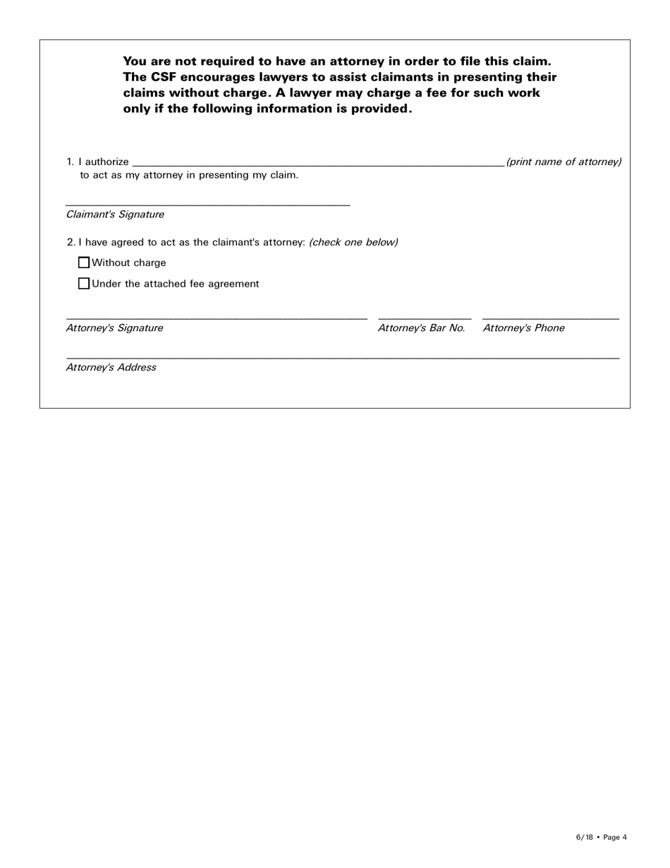 Oregon Client Security Fund Application for Reimbursement Fill Out