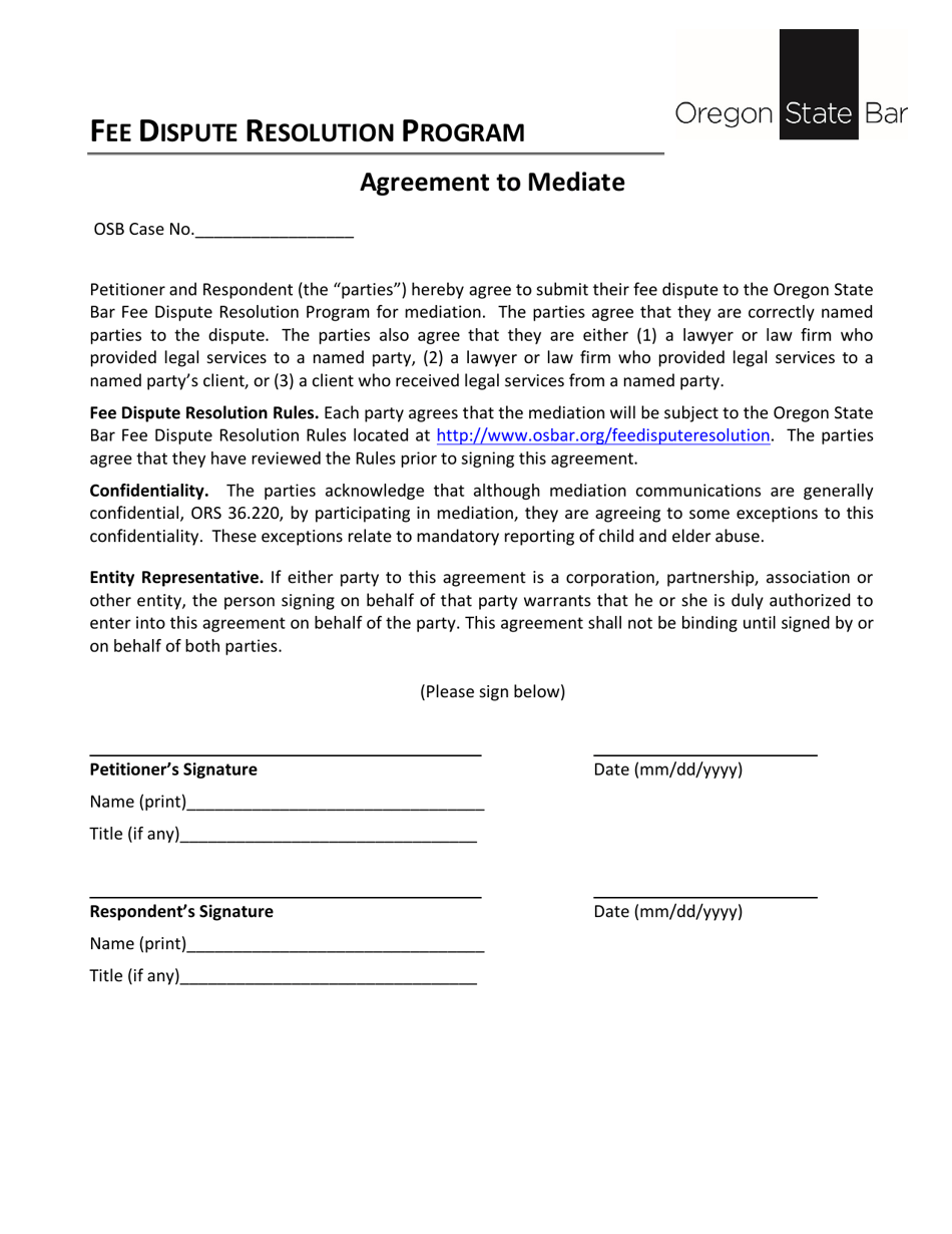 Fee Dispute Resolution Program Petition - Oregon, Page 3