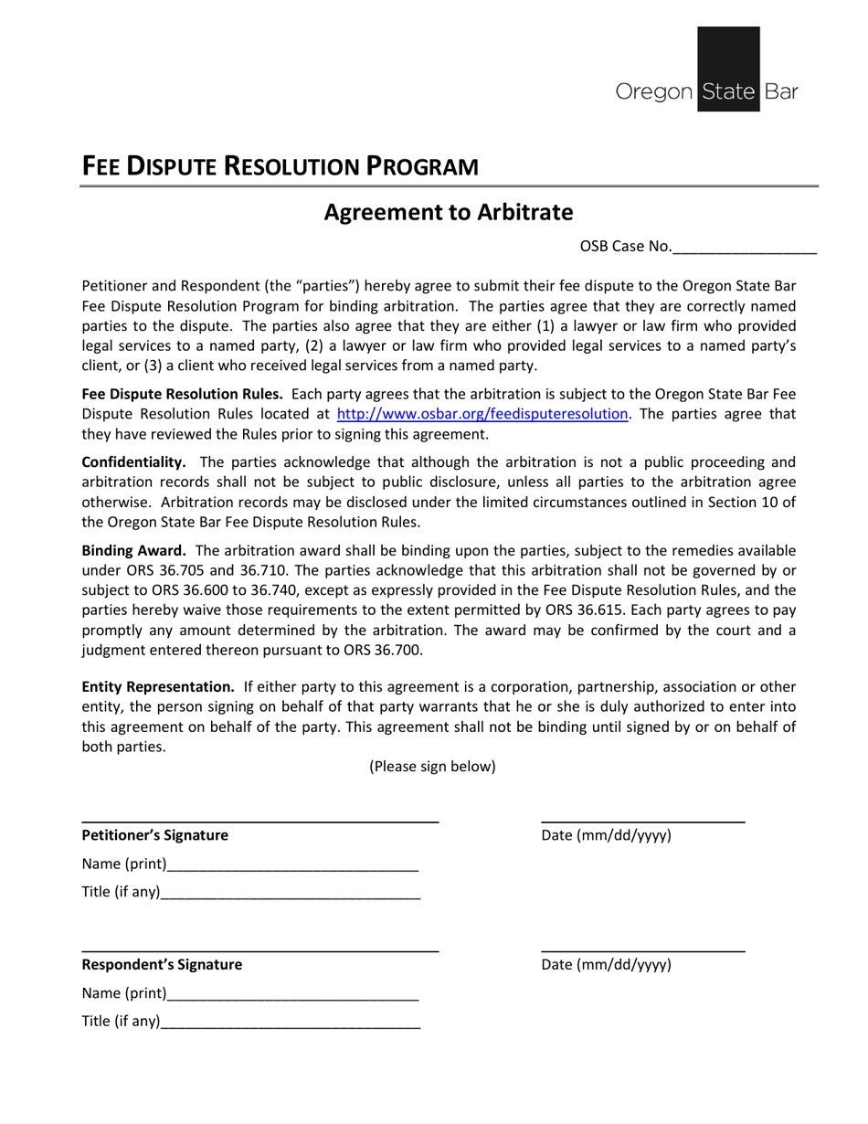 Fee Dispute Resolution Program Petition - Oregon, Page 4