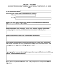 Document preview: Request to Comment or Take an Official Position on an Issue - Oregon
