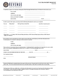 Form 80-700 Tax Transcript Request - Mississippi, Page 2