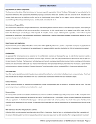 Instructions for Offer in Compromise Application for Self-employed Individuals - Mississippi, Page 2