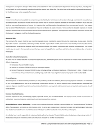 Instructions for Offer in Compromise Application for Self-employed Individuals - Mississippi, Page 3