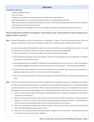Instructions for Offer in Compromise Application for Self-employed Individuals - Mississippi, Page 4
