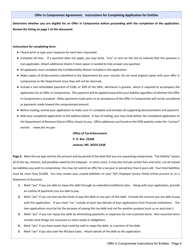 Instructions for Offer in Compromise Application for Entities - Mississippi, Page 4