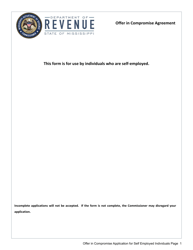 Document preview: Offer in Compromise Application for Self Employed Individuals - Mississippi