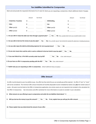 Offer in Compromise Agreement Application Form for Entities - Mississippi, Page 3