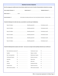 Offer in Compromise Agreement Application Form for Entities - Mississippi, Page 6