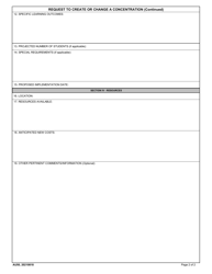 AU Form 50 Request to Create or Change a Concentration, Page 2