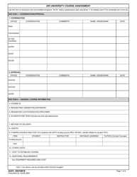 Document preview: AU Form 51 Air University Course Assessment