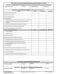 Document preview: 12FTW Form 1 Unit Airfield Driving Program Manager (Uadpm) Training Checklist