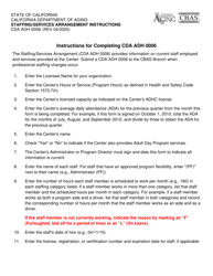 Document preview: Instructions for Form CDA ADH0006 Staffing Services Arrangement - California