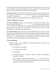 &quot;Corporate Bylaws Template&quot; - Arkansas, Page 2