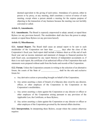 Corporate Bylaws Template - Massachusetts, Page 11