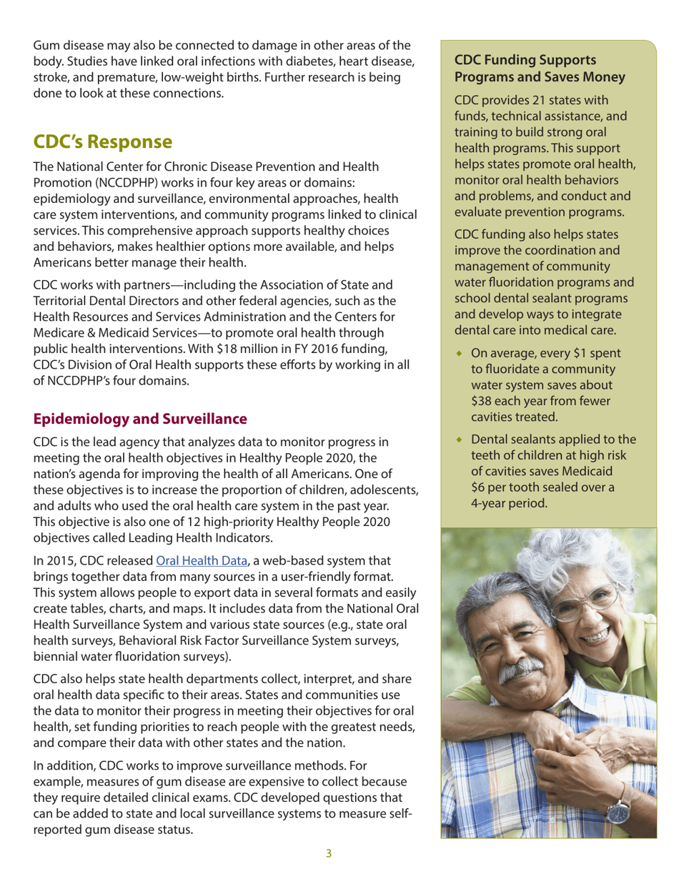 At a Glance 2016 Oral Health - Working to Improve Oral Health for All Americans, Page 3