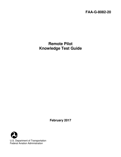 Form FAA-G-8082-20 Remote Pilot Knowledge Test Guide