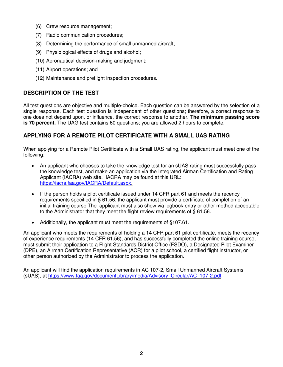 Form FAA-G-8082-20 Remote Pilot Knowledge Test Guide, Page 3