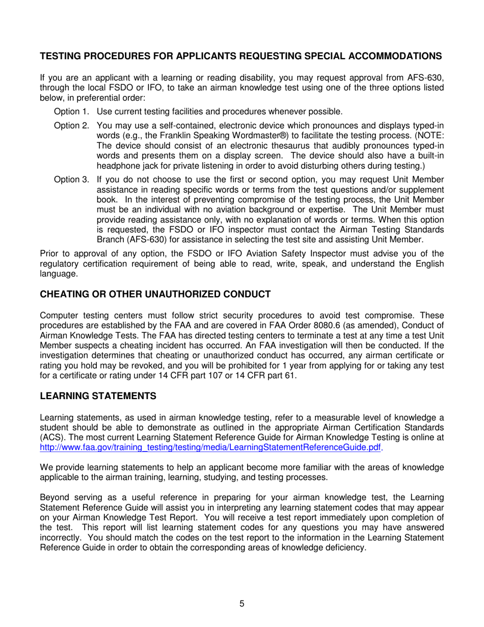 Form FAA-G-8082-20 Remote Pilot Knowledge Test Guide, Page 6