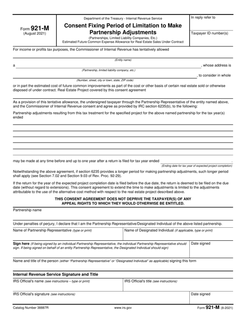 IRS Form 921-M  Printable Pdf