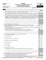 Document preview: IRS Form 990 Schedule E Schools
