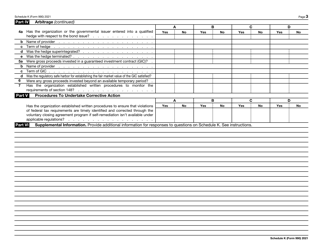 IRS Form 990 Schedule K Supplemental Information on Tax-Exempt Bonds, Page 3