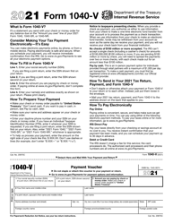 IRS Form 1040-V Payment Voucher