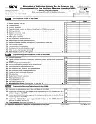 IRS Form 5074 Allocation of Individual Income Tax to Guam or the Commonwealth of the Northern Mariana Islands (CNMI)