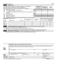IRS Form 1040-X &quot;Amended U.S. Individual Income Tax Return&quot;, Page 2