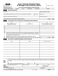 Document preview: IRS Form 8330 Issuer's Quarterly Information Return for Mortgage Credit Certificates (Mccs)