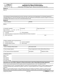 Document preview: IRS Form 8796-A Request for Return/Information