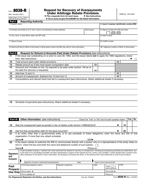 IRS Form 8038-R  Printable Pdf