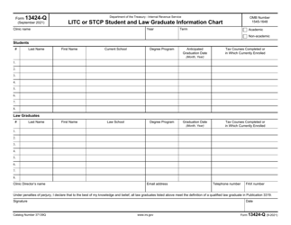 Document preview: IRS Form 13424-Q Litc or Stcp Student and Law Graduate Information Chart